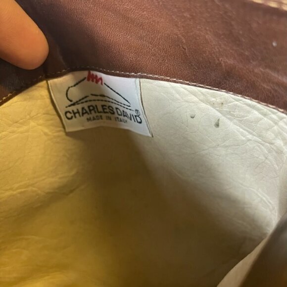 Vintage Charles David Brown Cognac Leather Fashion Riding Boots - Picture 4 of 8